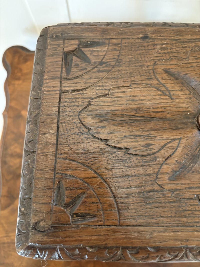 Unusual Antique Victorian Miniature Quality Carved Oak Table - Image 10